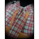 Pussy bow peach/orange top plaid print - size XS/S