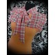 Pussy bow peach/orange top plaid print - size XS/S