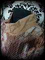 Pink/beige/brown top w/ funnel collar - size S/M