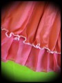 Coral mini skirt knit and muslin ruffles - size M/L