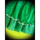 Green mini skirt knit and muslin ruffles - size S/M