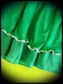 Green mini skirt knit and muslin ruffles - size S/M