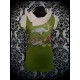 Olive green tunic top asymmetric split collar Threadless sewing basket - size M