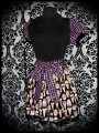 Black dress asymmetric split collar ice cream print - size L