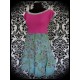Celadon green/pink dress floral print - size S/M