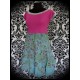 Robe rose/verte motif floral - taille S/M