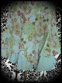 Celadon green/pink dress floral print - size S/M