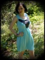 Mint blue/black dress - size S/M