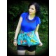 Royal blue top tropical print - size L