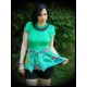 Emerald green top tropical print - size S/M