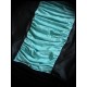 Mint blue mini skirt w/ black panels - size L/XL