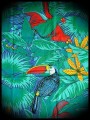 Robe bleu roi imprimé tropical - taille M