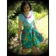 Azur blue dress tropical print - size S