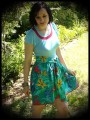 Azur blue dress tropical print - size S