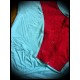 Mint blue top red lace - size S/M