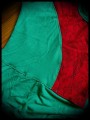 Emerald green top red lace - size M/L