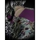 Floral print top beige/purple yoke - size S/M