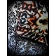 Black/orange tunic top kaleidoscope print - size M/L