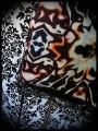 Black/orange tunic top kaleidoscope print - size M/L