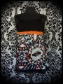 Black/orange tunic top kaleidoscope print - size M/L