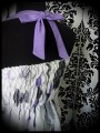 Robe dos-nu smockée motif gris violet - taille unique