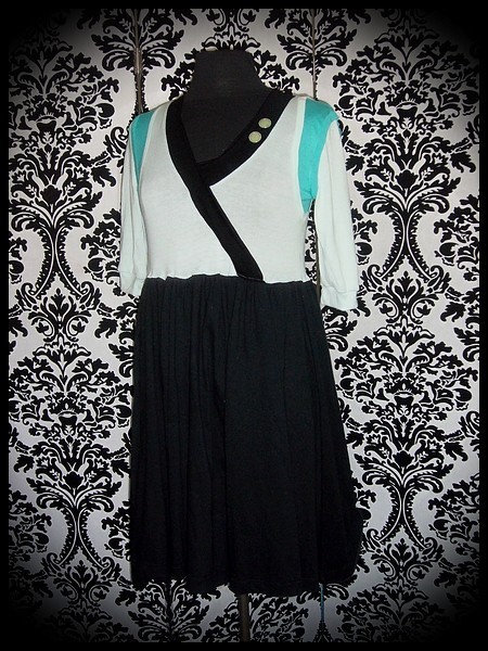 Black/mint/aqua green dress - size S/M