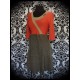 Burnt orange/beige/black dress - size S/M