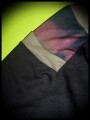 Black mini skirt w/ pockets khaki green details - size S