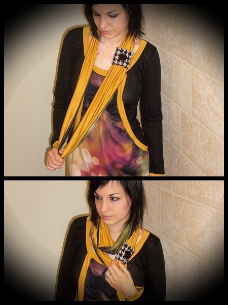 Mustard yellow tubular scarf 