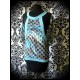 Black dress w/ turquoise/grey front pocket - size S/M