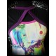 Multicolored top black/purple sewn-in shrug - size S/M