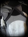 Grey dress black/white sewn-in shrug Threadless - size S/M