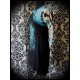 Black Threadless dress multicolored sewn-in shrug - size M/L