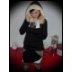 Black hoodie sweater fake fur - size M