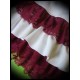 Ivory ruffled mini skirt raspberry lace - size S