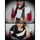 Black ivory scarf cream fake fur