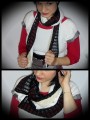 Black ivory scarf cream fake fur