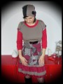 Black taupe hat w/ belt detail