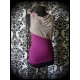 Origami beige/plum top - size S/M