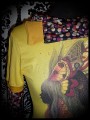 Yellow black plum top Threadless - size S/M