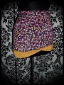 Black red plum mini skirt mustard details - size S/M