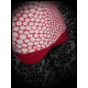 Mini jupe corail pois blancs détails rouge foncé - taille M/L