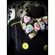 Veste noire détails jaunes motifs calaveras - taille S/M