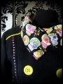 Veste noire détails jaunes motifs calaveras - taille S/M