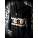 Black coat w/ gold details retro print - size S/M