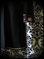 Black coat w/ gold details retro print - size S/M