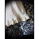 Cream dress Threadless asymmetrical neckline stripes - size M/L