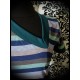 Blue dress Threadless asymmetrical neckline stripes - size S/M