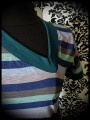 Blue dress Threadless asymmetrical neckline stripes - size S/M