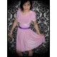 Robe plissée vieux rose ceinture violette - taille S/M